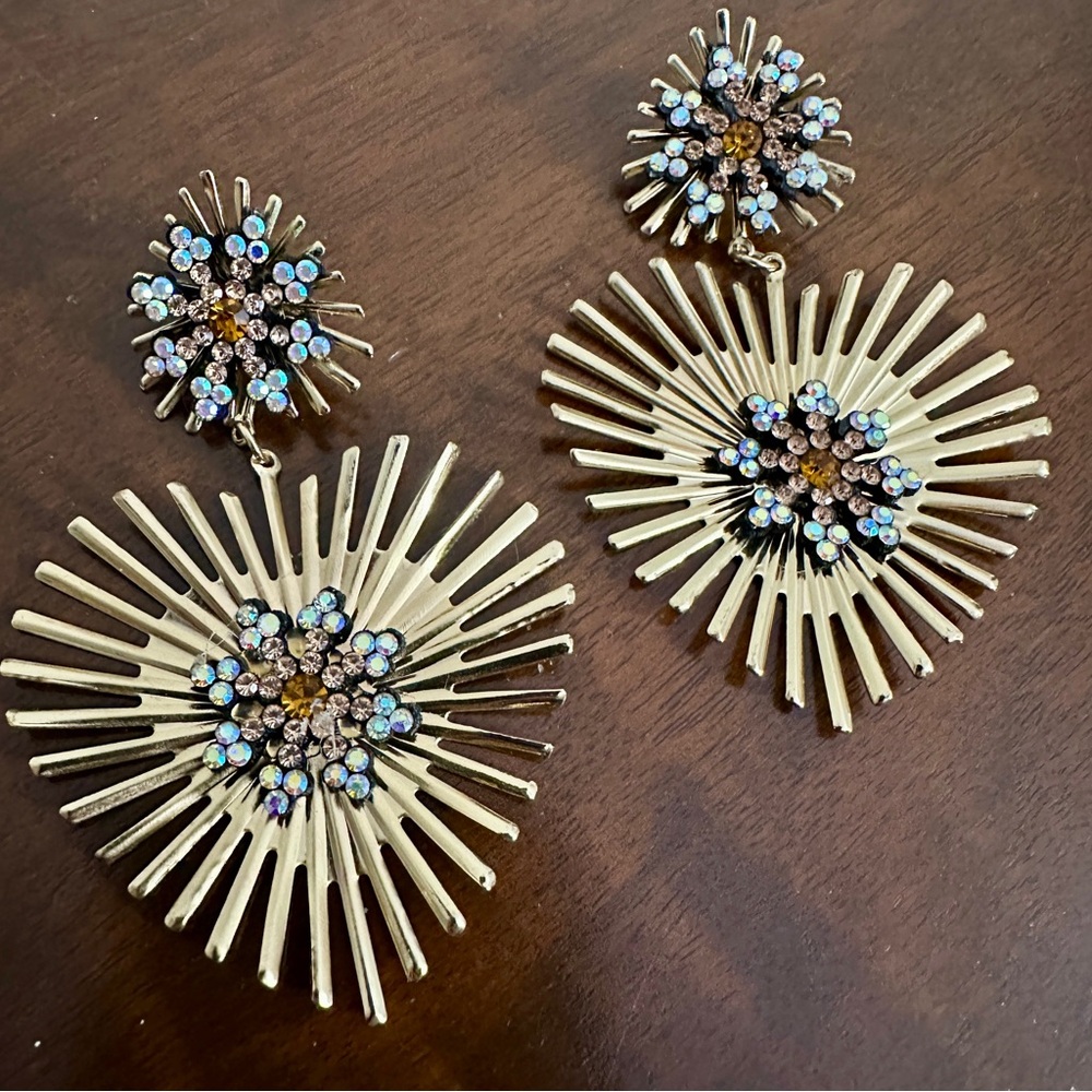 Cato Gold Heart Statement Earrings